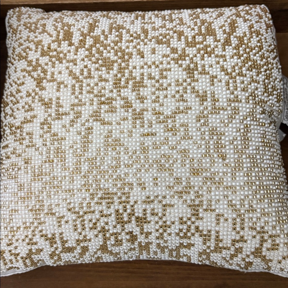 Threshold Mini Square Beaded Throw Pillow Red